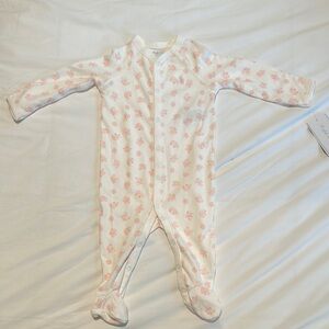 White and Pink Polka Dot Footed Sleeper